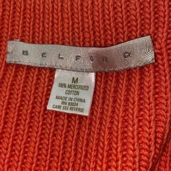 Belford Orange Knit Open Front Cropped Cardigan Size M - Picture 6 of 6